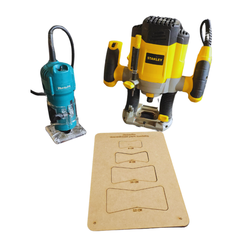 Gabarito Gravatinha para Madeira Wood-Mi / encaixe / marcenaria / tupia