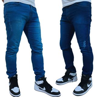 Calça Jeans Masculina Azul Kit Com 2 Slim Fit Premium Lycra em Oferta na Shopee