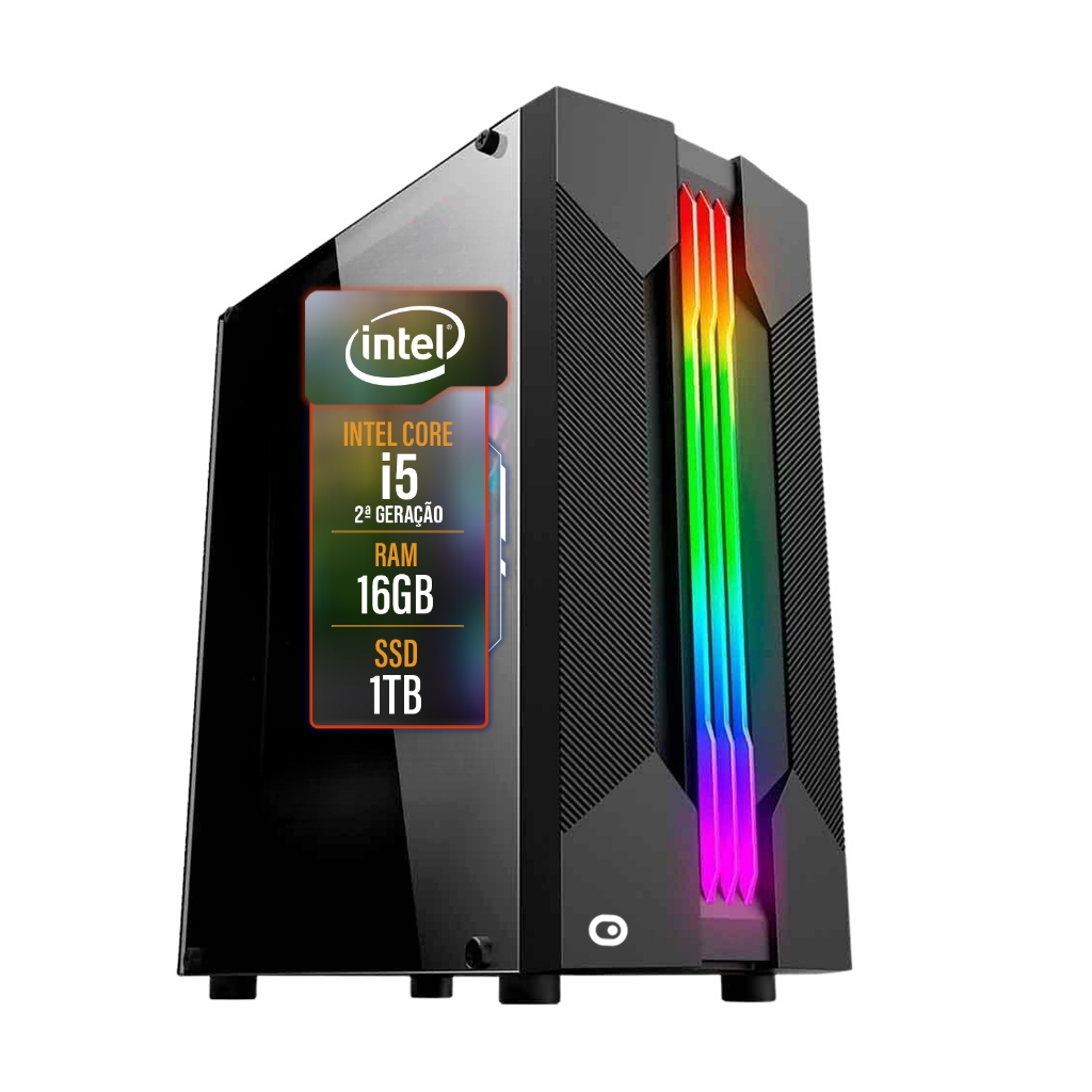 Computador Gamer 2Eletro Chroma, Intel Core i5, 16GB RAM, SSD 1TB, Fonte 500W - PG2E-1004CH em Oferta na Shopee