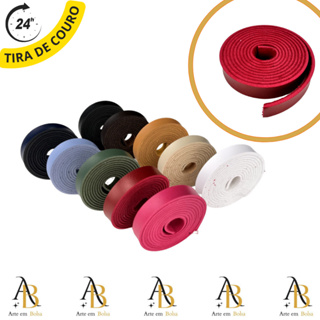 Tira de couro ecológico  várias cores: 1.30m x 1.5-3.0cm de largura ideal para artesanato em Oferta na Shopee