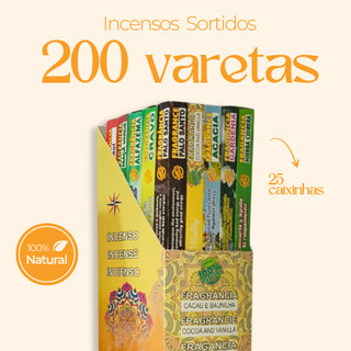 Incenso Natural - Special Blend - Caixa com 200 varetas de incensos - 25 Caixinhas Sortidas