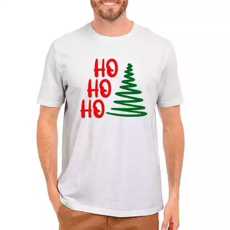 Camiseta Camisa Natal Ho Ho Ho Feliz Natal Arvore