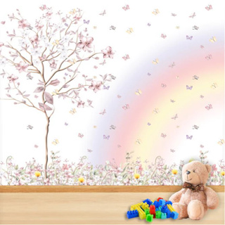 Papel de Parede Adesivo Arco Íris Autocolante Lavável - Decoração Infantil Quarto Menina Infantil em Oferta na Shopee