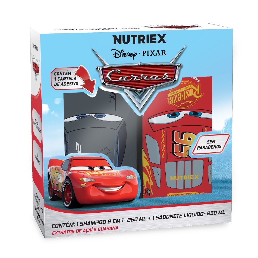 Kit Shampoo 2 em 1 + Sab. Liquido 250ml Kids Carros Nutriex