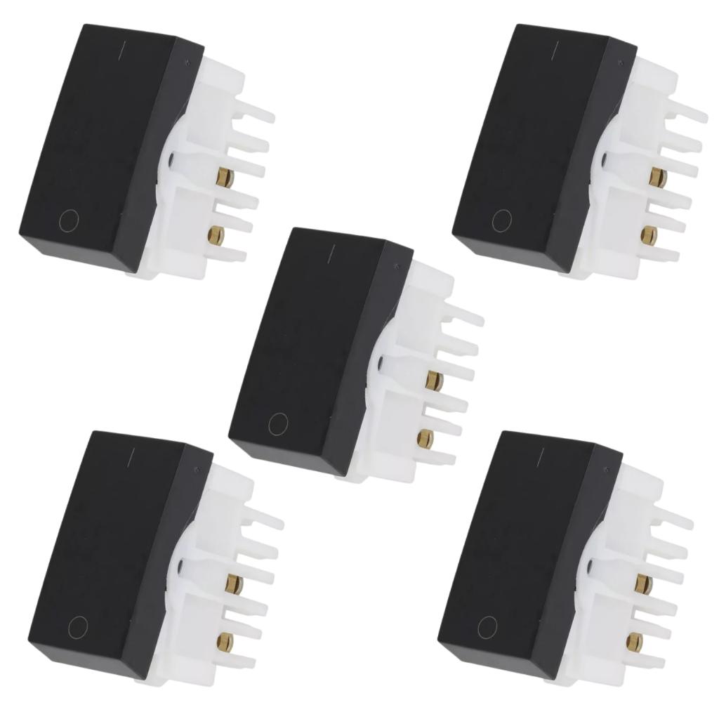 Kit c/ 5 Módulos Alumbra Inova Black Piano Interruptor Bipolar Simples 85504