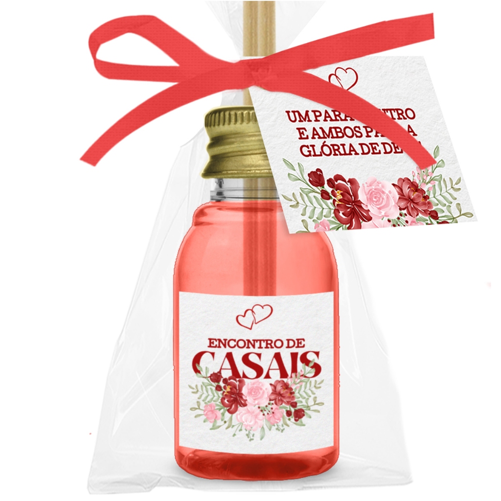 Kit 50 ou 40 Lembrancinha Igreja Aromatizador Tema Encontro de Casais Culto
