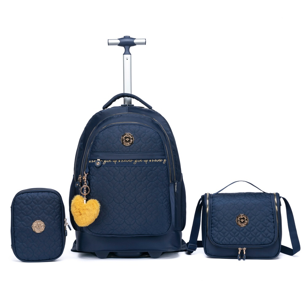 Kit Mochila Rodinha Lancheira Estojo Juvenil Viagem Impermeável Reforçada - Women Bags