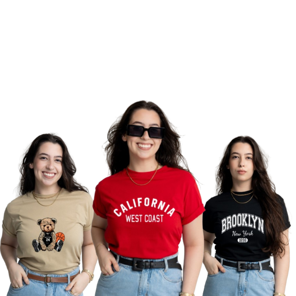 Kit 3 T-Shirt Feminina Estampada Blusinha Feminina Estilosa Tendencia Envio Imediato