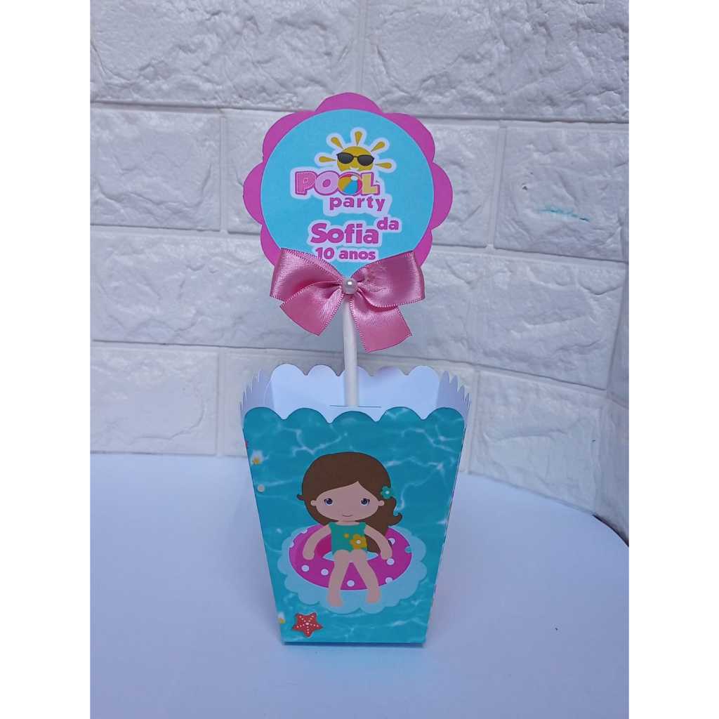 Centro de Mesa Cachepot do Pool party menina piscina  Melancia Lembrancinha Aniversário Infantil