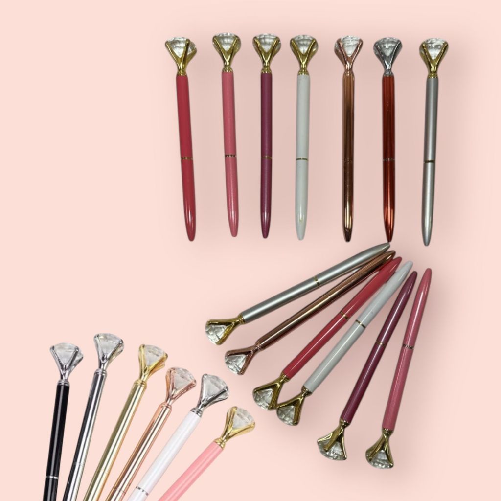 Kit Caneta Cristal Pedra Brilhante Diamante em metal com ponta esferográfica em Oferta na Shopee