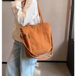Nova Bolsa Transversal Estilosa FASHION Veludo Cotelê Alça Regulavel 7908