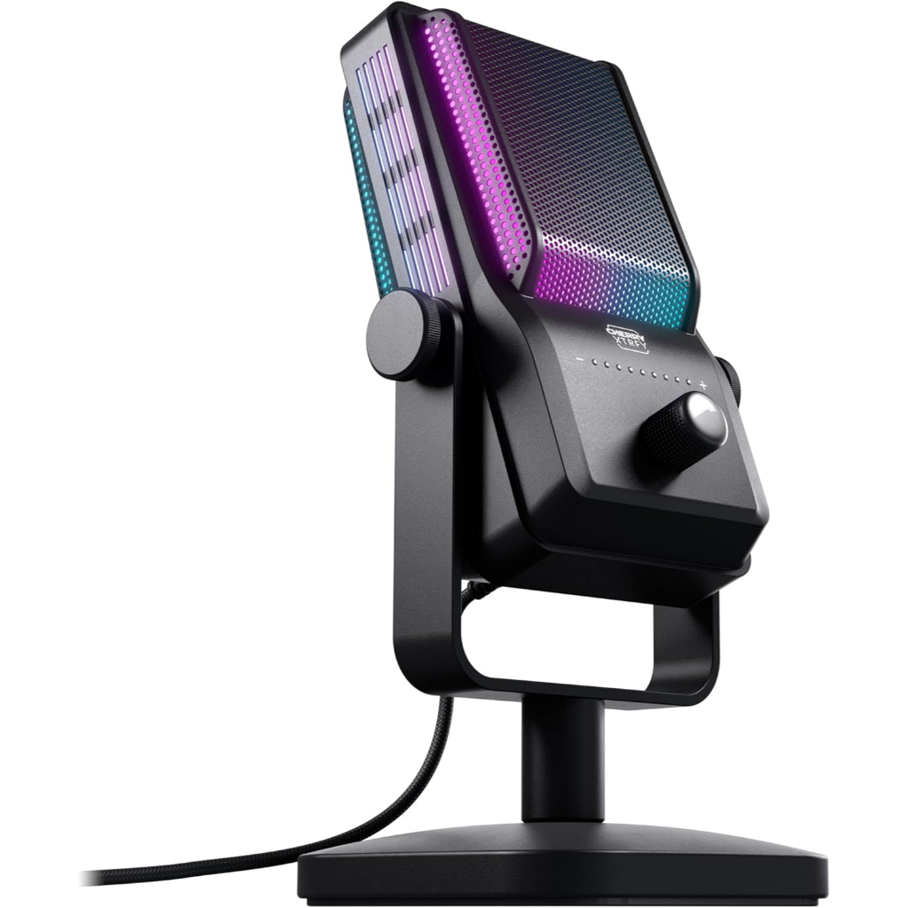 Microfone Gamer Profissional Condensador Podcast e Stream RGB Ngale R - Cherry Xtrfy