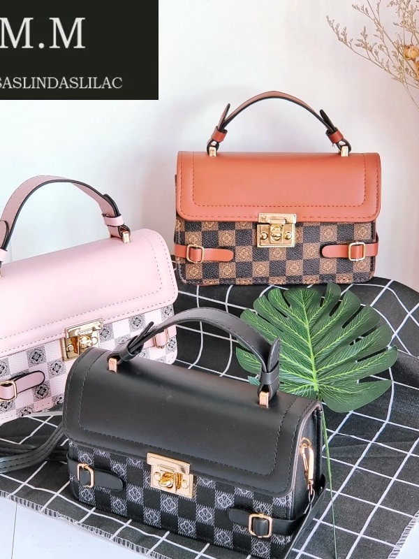 Bolsa feminina retrô preguiçosa pequena xadrez crossbody em Oferta na Shopee