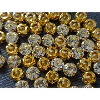 100 Spike Strass Ponto De Luz 6mm com furo para Costurar Bordar em Oferta na Shopee