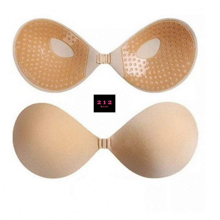 Sutiã Adesivo Oval Silicone Invisível Com Amarração Levanta Seio Push Up 212BIJU