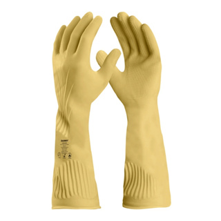 Luva de Látex Longa Ranhurada Segurança Proteção Limpeza Pesada Amarela e Rosa em Oferta na Shopee