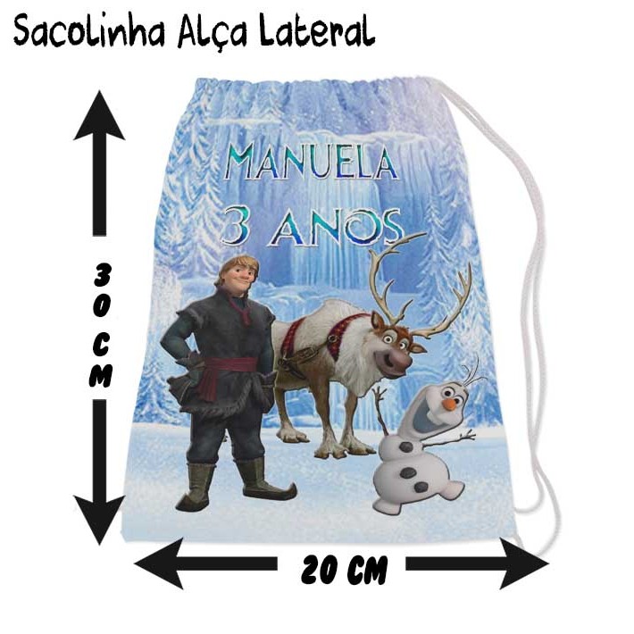 Kit Mochilinha Sacolinha Mochila Saco Sacochila Saquinho Lembrancinha Brinde Aniversario Personalizadas FROZEN