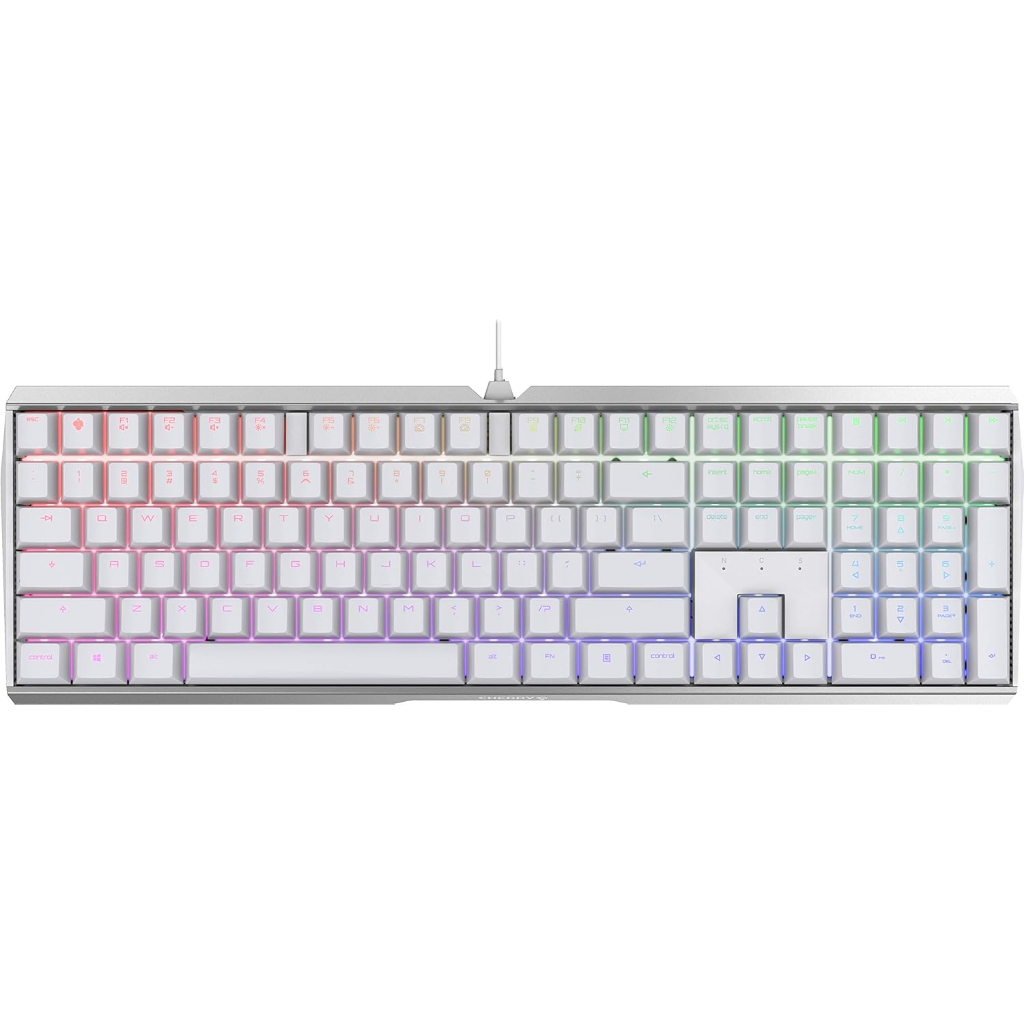 Teclado Gamer Mecânico 100% 3.0 Branco RGB - Cherry