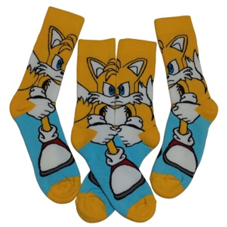 Meias Sonic Personagens The tails Shadom Sonic knuckles Cano Alto Infantil Adulto Algodão Pronta Entrega em Oferta na Shopee