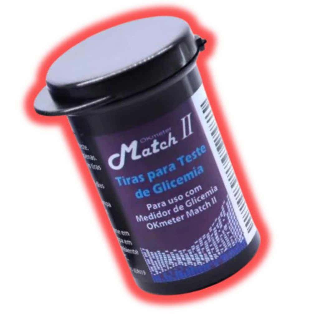50 Tiras Medir Glicose Ok Meter Fitas Medir Glicemia Match 2 em Oferta na Shopee