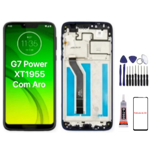 Frontal Tela Display Touch Lcd Moto G7 Power Xt1955-1 A Pronta Entrega