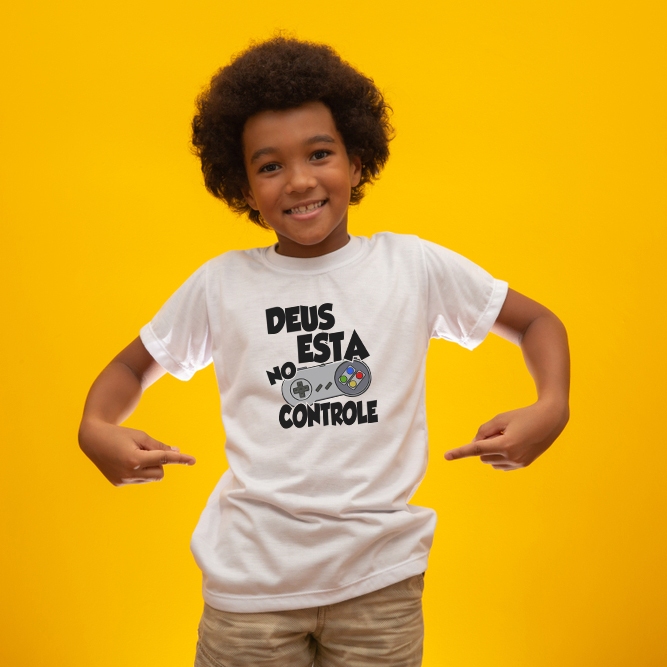 Camiseta Infantil Unissex  Feminina Masculina Estampa Evangélica Cristã