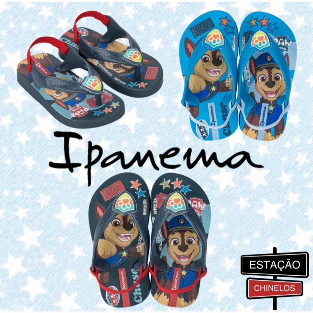 Chinelo Baby Masculino Ipanema Patrulha Canina Chase - Menino - Elástico