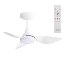 Ventilador De Teto Aliseu Smart Eco+ Branco Com Controle Remoto, Luminária LED Embutida, Motor Inverter e 6 velocidades