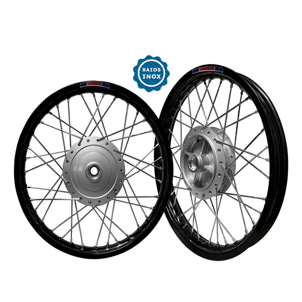 Par Aro Alumínio Roda Raio Inox Ybr 125 Ybr Factor Tambor