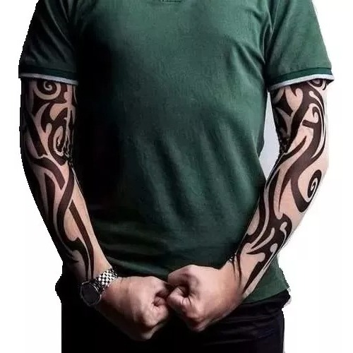 03 Pares De Manguito Manga Tattoo Tatuagem Falsa Só Tribais Tribal