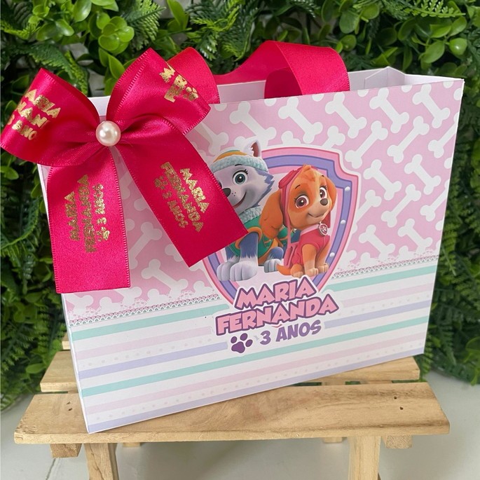 Sacolinha Surpresa Personalizada Skye e Everest Patrulha Canina | Lembrancinhas | Festa Aniversário | Lancheirinha
