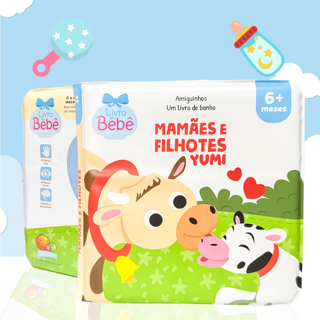 Livro : Mamães E Filhotes | O Livro Do Bebê Para Hora Do Banho Estimulo Tátil Divertido - Educativo Impermeável