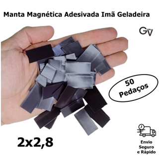 Manta Magnética Adesivada Imã Geladeira 2x2,8 cm 50 unidades Gv Home em Oferta na Shopee