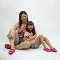 Kit Mae e Filha com 2 Pares de Chinelo Birken Nº 25 ao 40 Moda Feminina Menina Sandalia Papete K35