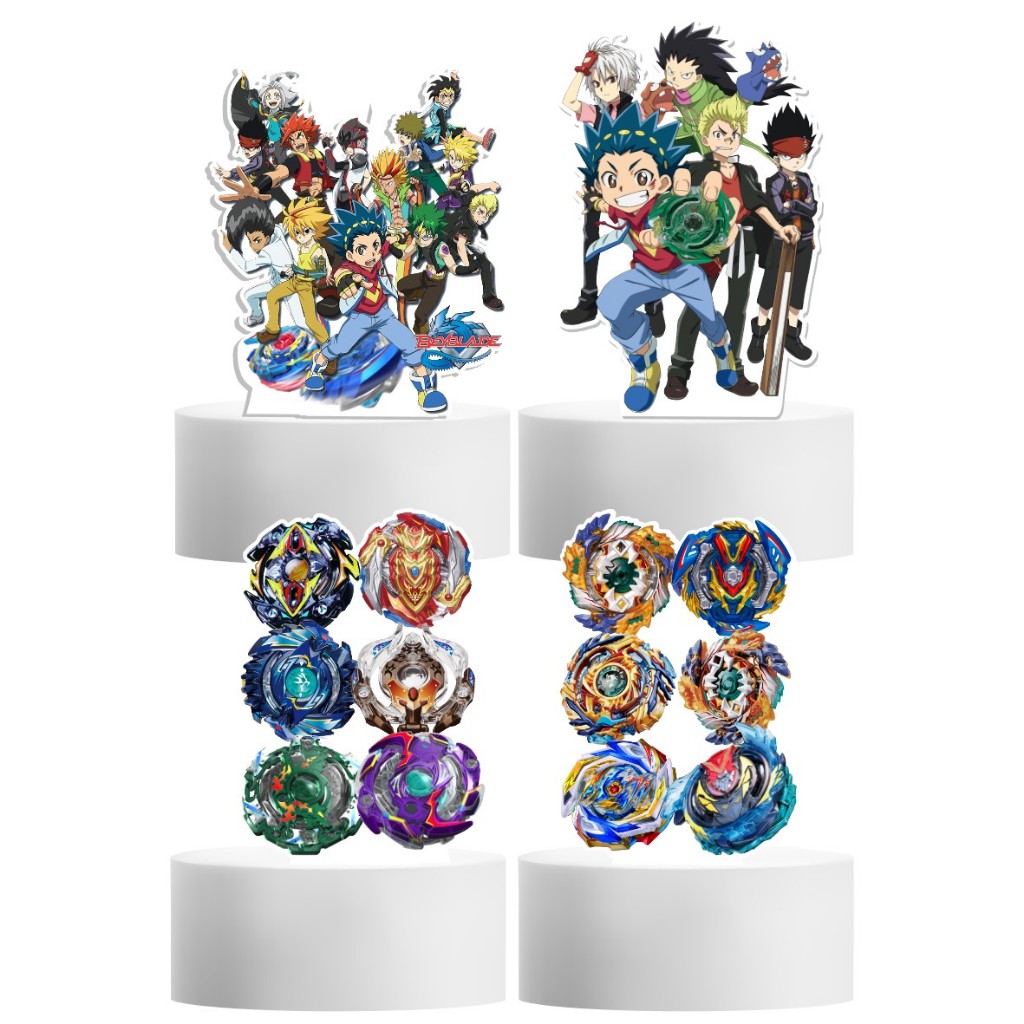 Kit Display Decoração de Mesa Festa Beyblade em casa Desenho Jogo