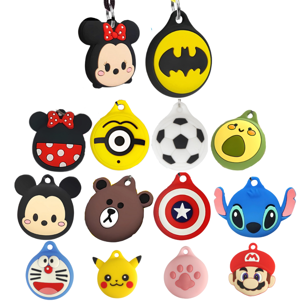 Capa Colar Cordão capinha Silicone para airtag rastreador infantil animado