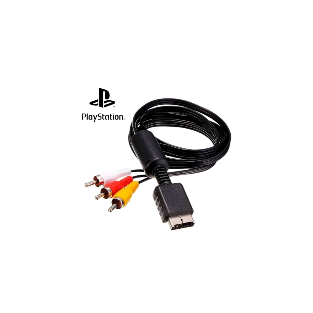 Cabo AV Playstation Ps1 Ps2 Ps3 Fat Slim audio e video 3 RCA