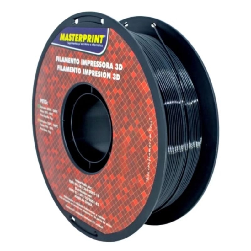 Filamento De Impressora 3d Petg 1,75mm 1kg Preto Masterprint