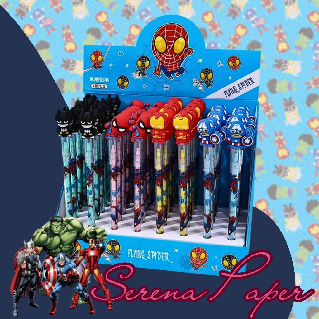 LAPISEIRA TROCA PONTA HERÓIS / VINGADORES / PAPELARIA FOFA KAWAII / MATERIAL ESCOLAR em Oferta na Shopee