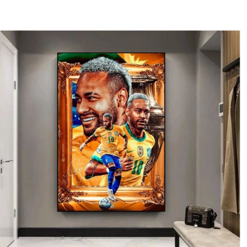 quadro Decorativo 1 peça Neymar seleção brasileira para sala quarto e escritório