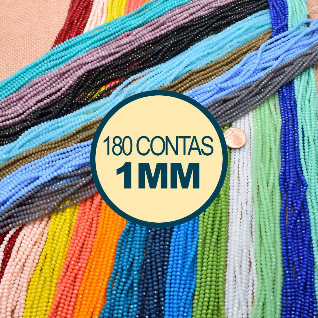 Fio de Cristal 1mm - Aprox. 180 Unidades por Fio Ellenita Bijoux