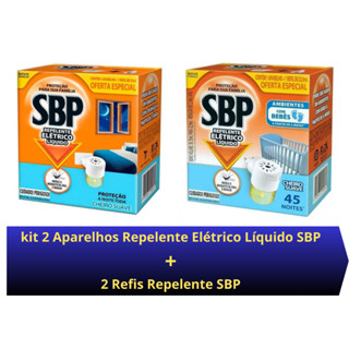 Kit 2 Aparelhos Repelente Elétrico SBP + 2 Refis Repelente SPB 35ml em Oferta na Shopee