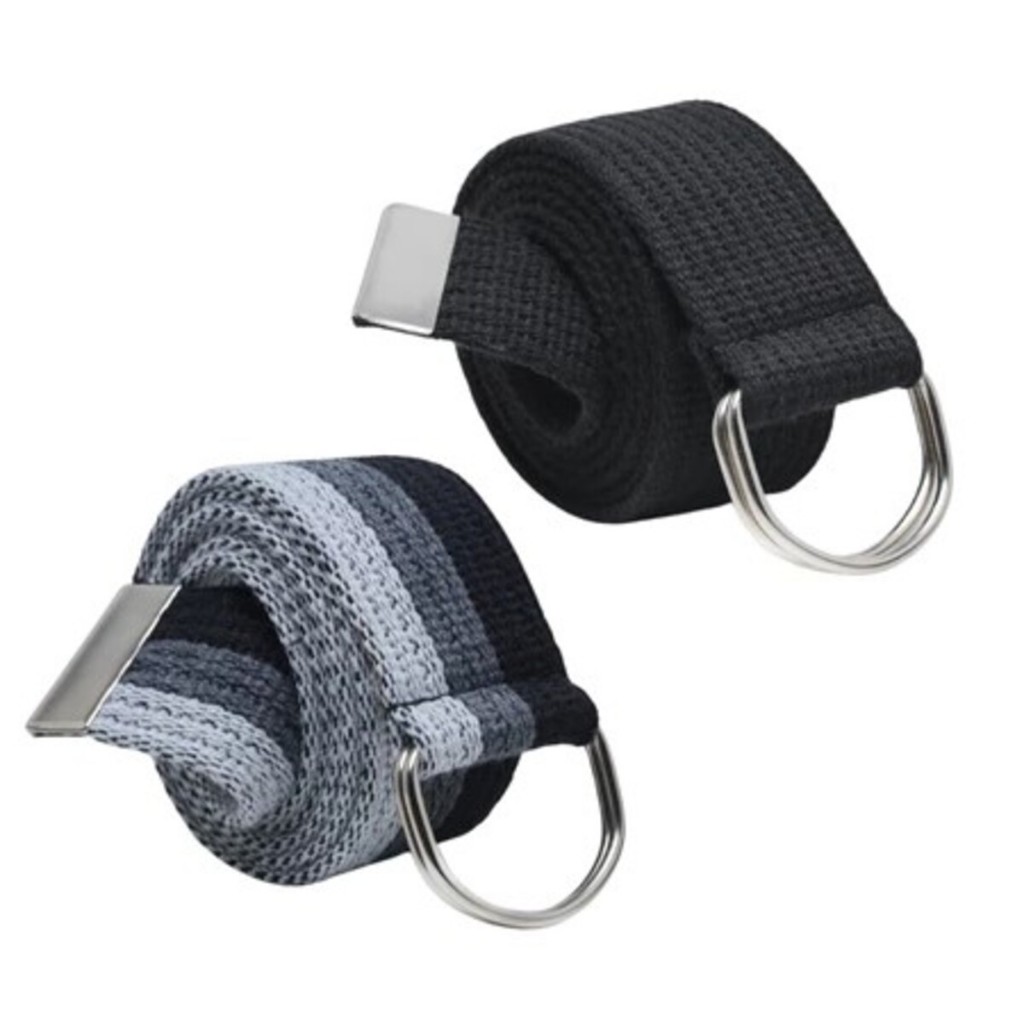 Cinto Lona Gorgurão Masculino Kit 2 Cintos Tecido Premium Largo Fivela Argola