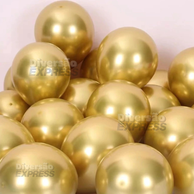 25/50/100 UNIDADES BEXIGA BALÃO BOLA DOURADA METALIZADA CROMADA GRANDE 10 POLEGADAS FESTA DECORAÇÃO em Oferta na Shopee