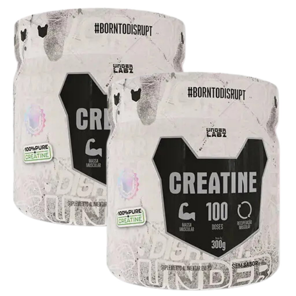 Kit 2 Unidades Creatina 300g Under Labz Monohidratada Pura - Materia Prima Alemã