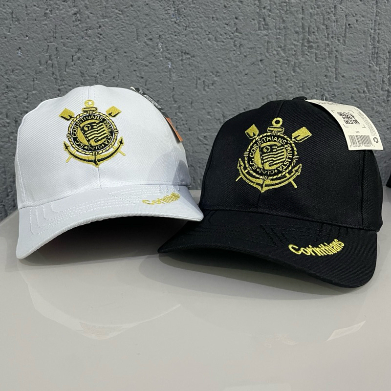 Boné Linha Premium Corinthians Gold - Confortável e Ajustável - Escudo Bordado e Nome na Aba
