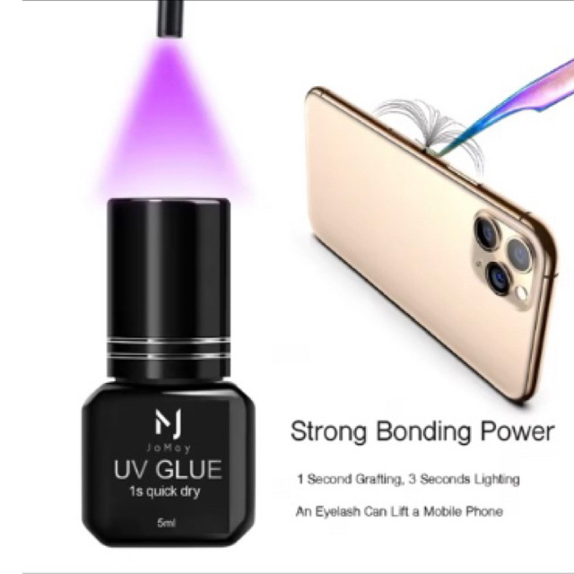 Cola de cílios UV JO MAY ultravioleta transparente 1s profissional a prova d’água em Oferta na Shopee