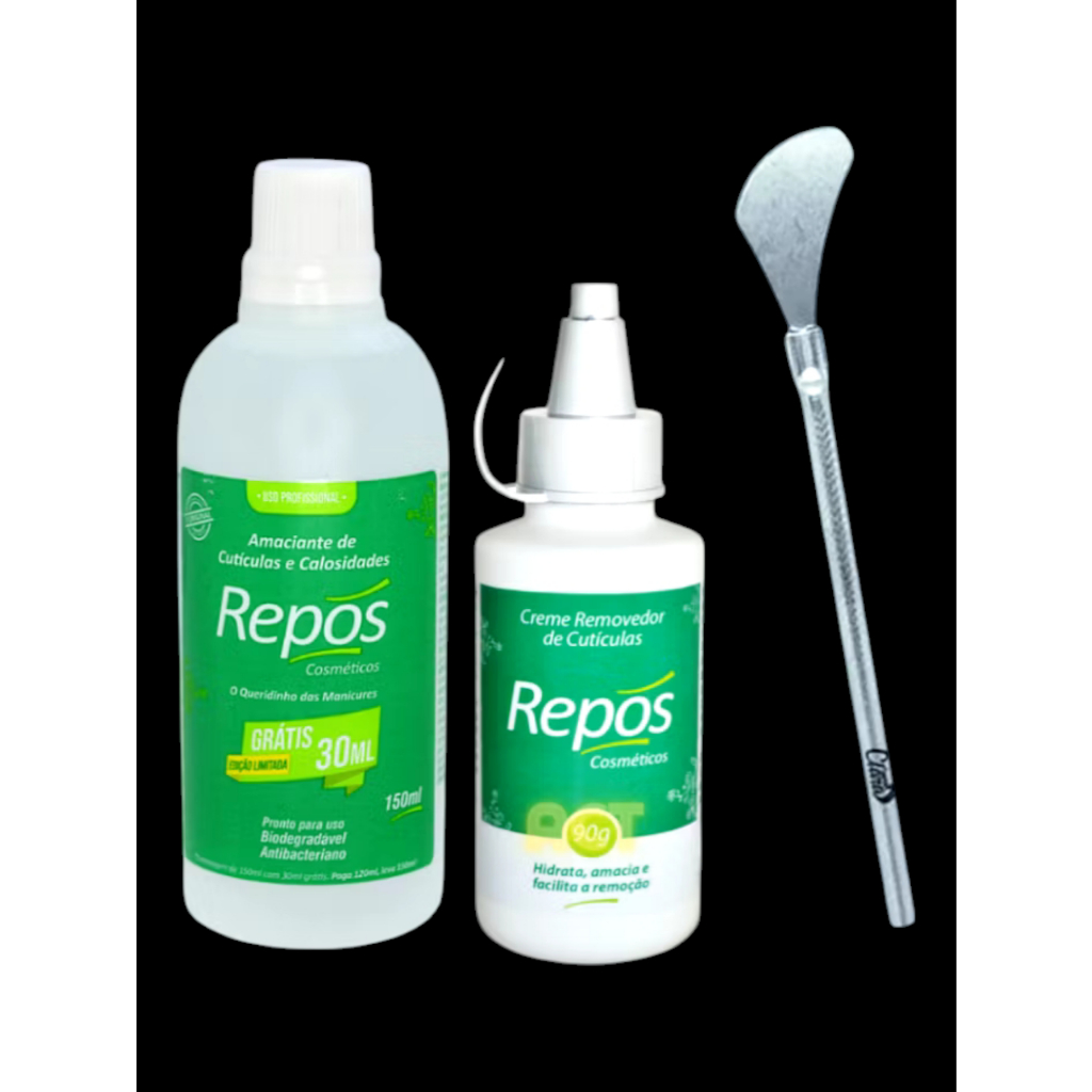 Conjunto Spa dos Pés Amaciante de Calosidade 150 ml + Creme Removedor de Cutículas 90 GR + Espátula 222 Repós