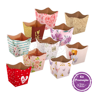 Kit 20/40/60 Cachepot Papel Decorado, Sortidas, Pote 11/12, Floral Atlanta. em Oferta na Shopee