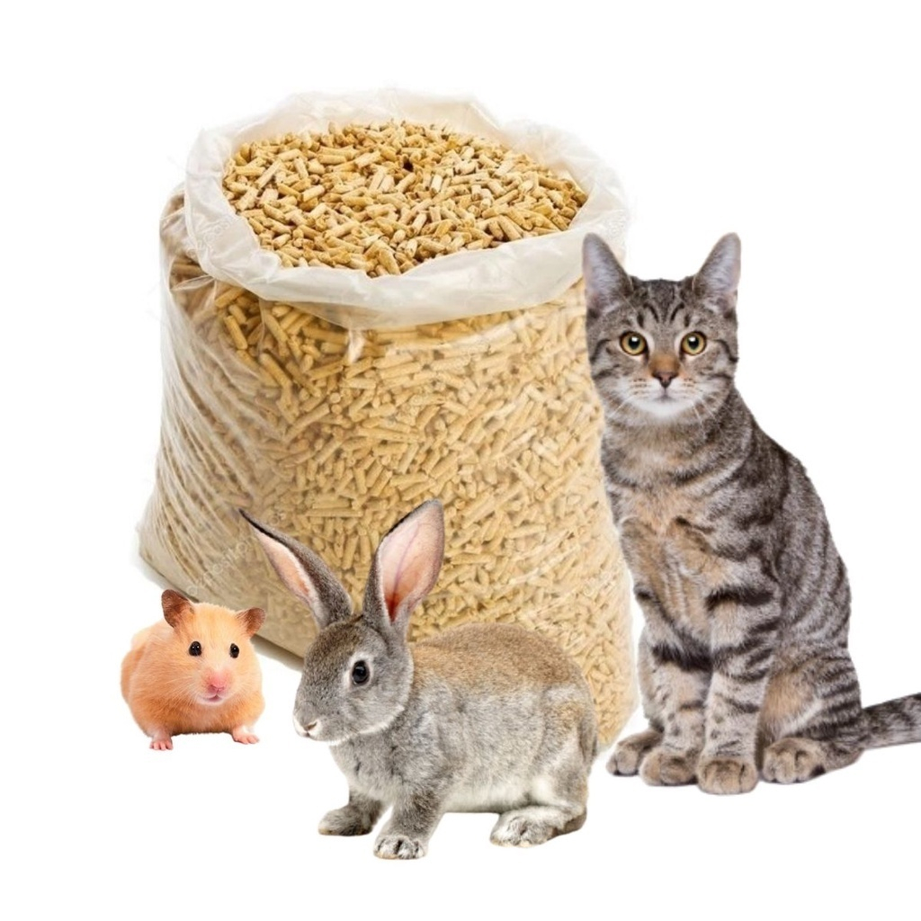 Granulado Natural de Madeira Controle de Cheiro, Ecológico e Sem Pó Para Gatos e Roedores em Oferta na Shopee